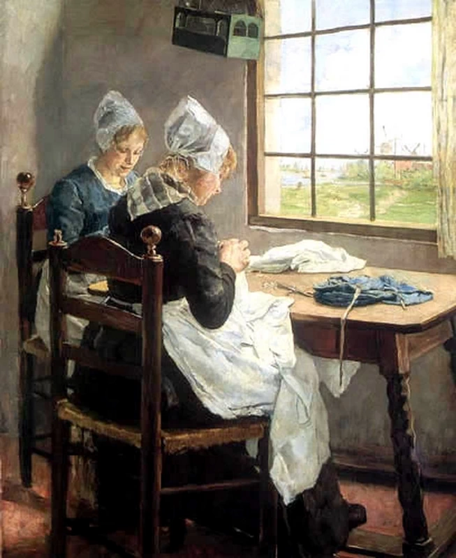 Sorelle olandesi nella stanza del cucito, 1883